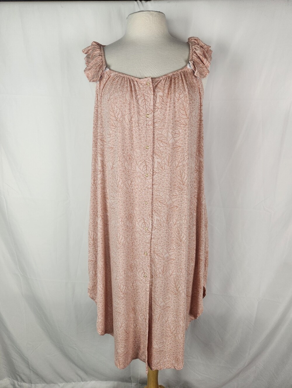 Kindred Bravely Ruffle Strap Labor Delivery Gown Pink XL-1X Nursing Maternity